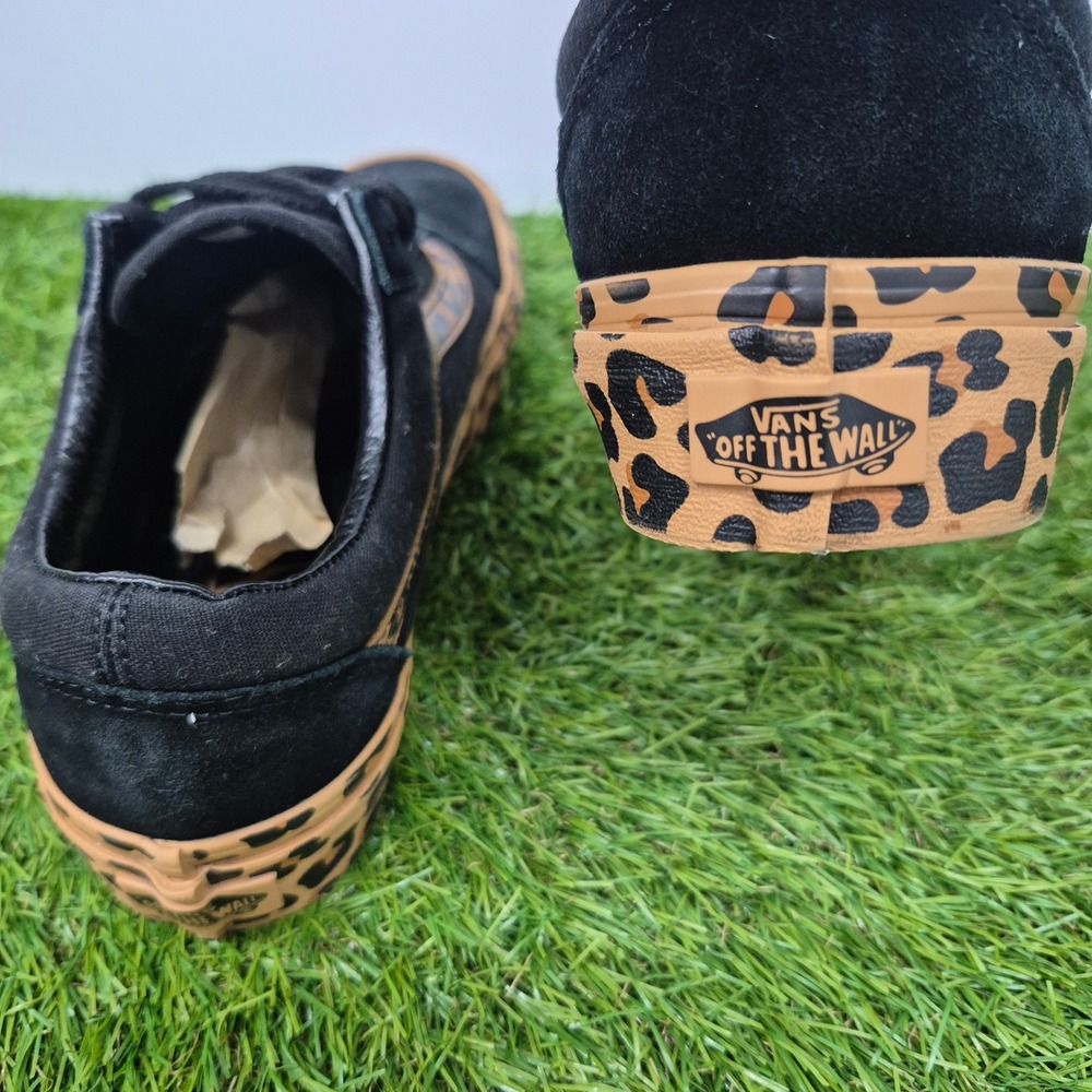 Vans Old Skool Sneakers Mens 7 Black Leopard Print Low Top Suede Canvas - Picture 3 of 8